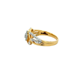 18k Yellow Gold and Diamond Fancy Ring in size 5.5 and total gold weight of 3.26g